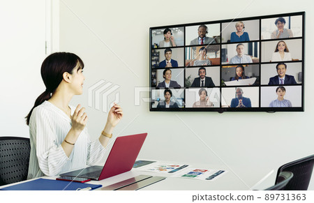 Video conference of global people Video conference of global people 89731363