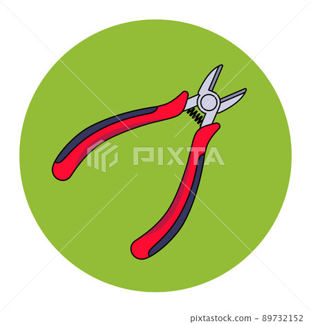 construction red pliers for cutting the cable. construction red pliers for cutting the cable. 89732152