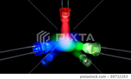 發光的紅色、藍色和綠色 LED 的圖像 發光的紅色、藍色和綠色 LED 的圖像 89732263
