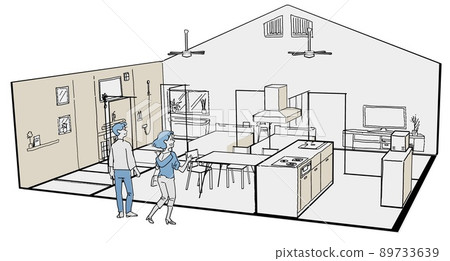 One-story house-one-story house One-story house-one-story house 89733639