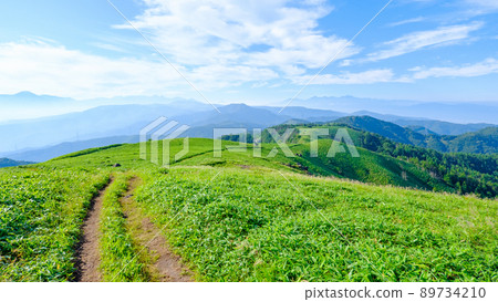 Shinshu Venus Line / Mt. Mitsumine trekking (view from the mountain trail toward Yatsugatake / Southern Alps) 89734210