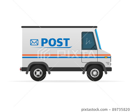 Vector illustration template. Post truck with hand. Vector illustration template. Post truck with hand. 89735820