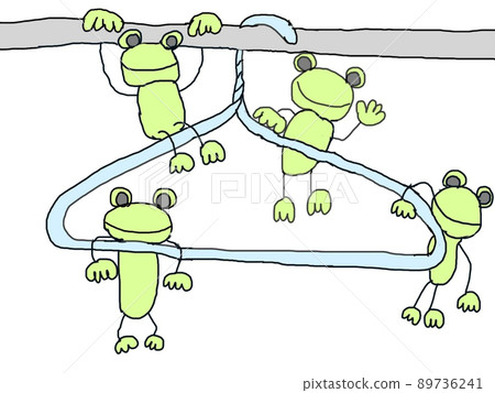 掛在衣架上的四隻青蛙 89736241