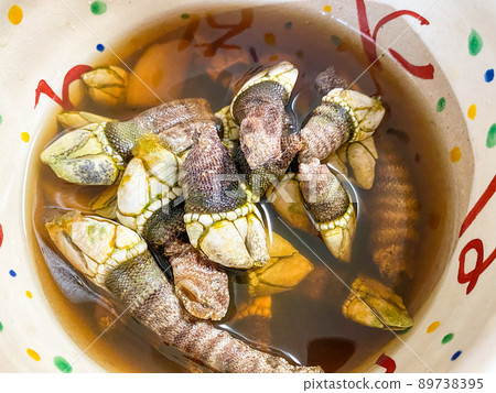 Sea delicacy, boiled capitulum mitella with salt 89738395
