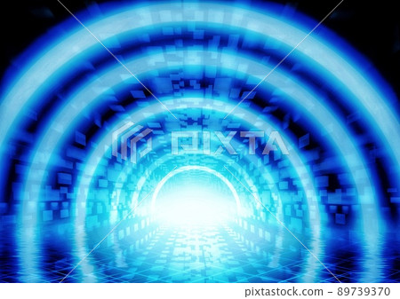 3D illustration of a circular tunnel of light with the concept of science technology 3D illustration of a circular tunnel of light with the concept of science technology 89739370