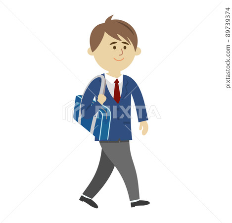 一個男孩上學的插圖圖像 一個男孩上學的插圖圖像 89739374