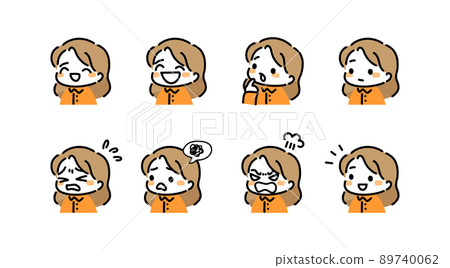 女性面部表情變化 89740062