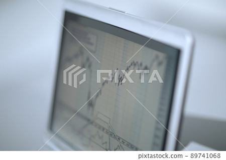 close up.financial graph on the screen of a digital tablet 89741068