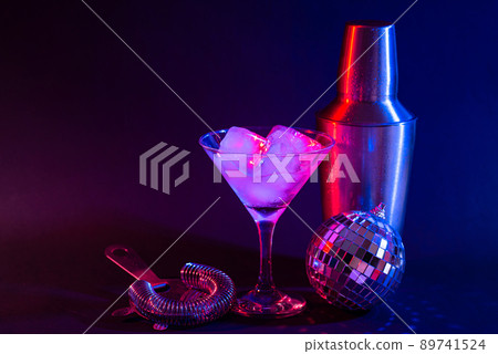 Bar tools in trendy neon light 89741524