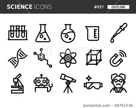 科學相關的線條樣式圖標 set_037 89741536
