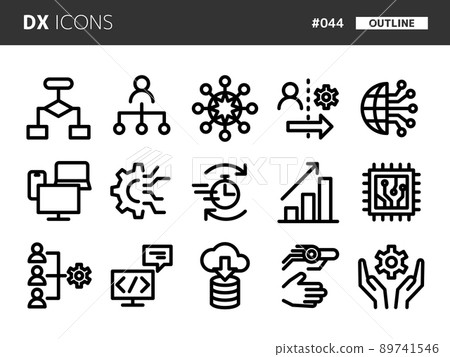 DX related line style icon set_044 89741546