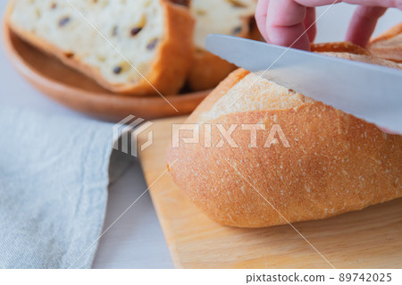 Bread bakery close-up material 89742025