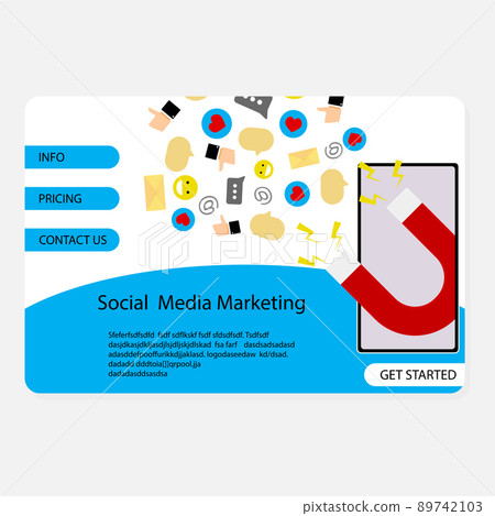 Social media marketing business concept landing page Social media marketing business concept landing page 89742103