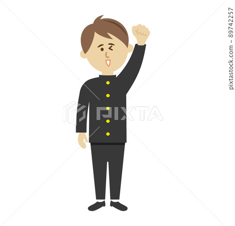 一個男生做膽量姿勢的插圖圖像 一個男生做膽量姿勢的插圖圖像 89742257