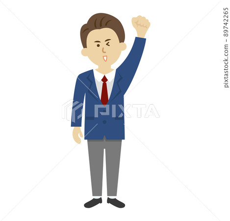 一個男生做膽量姿勢的插圖圖像 一個男生做膽量姿勢的插圖圖像 89742265