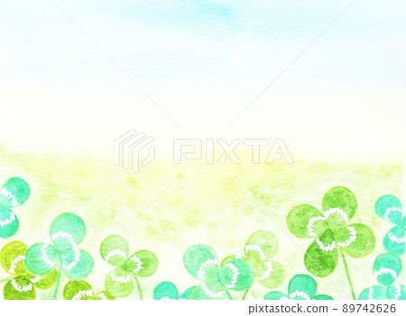 Watercolor illustration of clover. 89742626