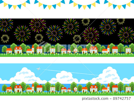 夏季海濱城市背景設置 夏季海濱城市背景設置 89742757