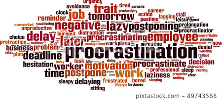 Procrastination word cloud Procrastination word cloud 89743568