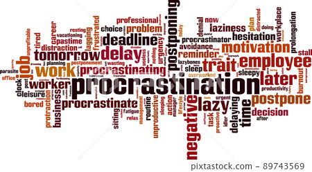 Procrastination word cloud 89743569
