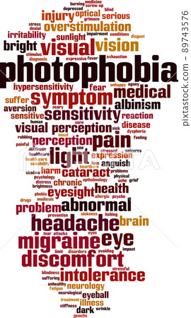Photophobia word cloud 89743576