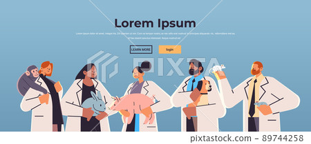 scientists or veterinary workers doing experiments in lab with experimental animals biological genetic engineering research scientists or veterinary workers doing experiments in lab with experimental animals biological genetic engineering research 89744258