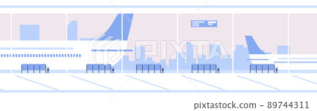 waiting hall departure lounge modern airport terminal interior 89744311
