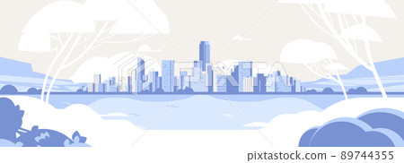 modern city view skyscraper cityscape background urban life horizontal 89744355
