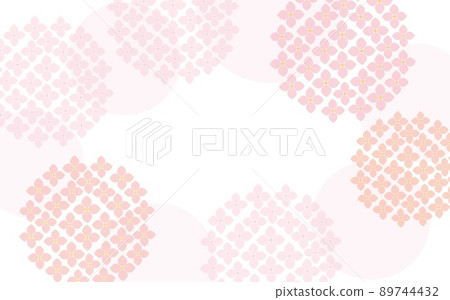 Hydrangea frame white background pale tone Hydrangea frame white background pale tone 89744432