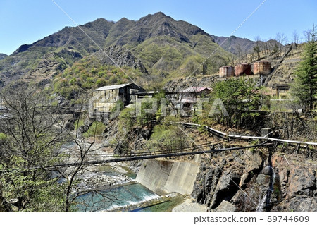 Ashio Copper Mine Ruins Motoyama Station Ruins on the Watarase River 89744609