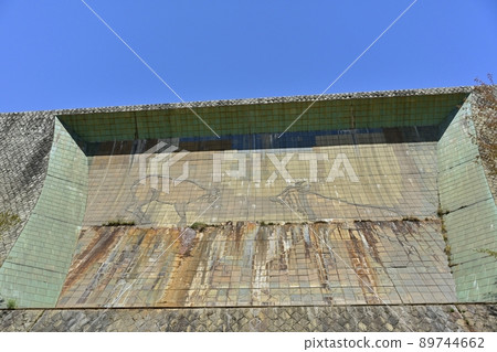 Ashio Copper Mine Ashio Matsuki River Watase Headwaters Sabo dam mural made of ceramic plate Ashio Copper Mine Ashio Matsuki River Watase Headwaters Sabo dam mural made of ceramic plate 89744662