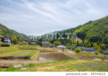Spring countryside scenery Matsumoto city Spring countryside scenery Matsumoto city 89744810
