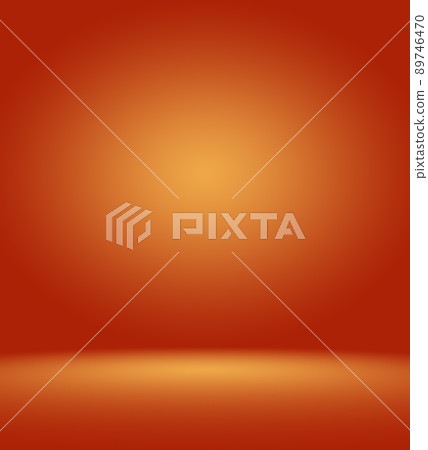 Orange photographic studio background vertical with soft vignette. Soft gradient background. Painted canvas studio backdrop. 89746470