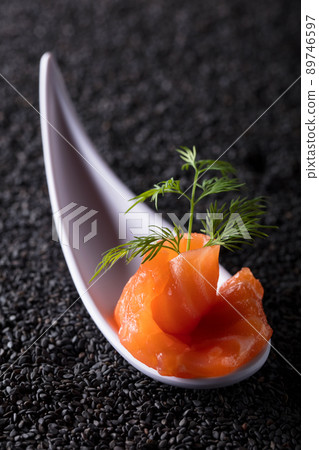 Salted salmon with dill. Salted salmon with dill. 89746597