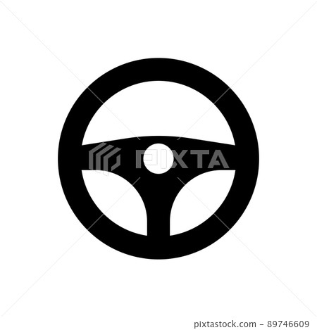 Steering wheel vector icon on white background 89746609