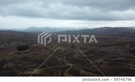 Sunrise and rain clouds in Akiyoshidai Quasi-National Park! SDGs Global environment and nature of Yamaguchi Prefecture Drone aerial photography Mine city sightseeing 89746796