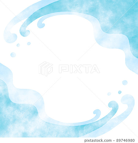 Frame of waves and splashes light blue 89746980