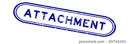 Grunge blue attachment word rubber seal stamp on white background 89748293