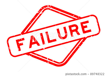 Grunge red failure word rubber seal stamp on white background 89748322