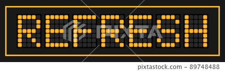 Orange color led in word refresh on black background Orange color led in word refresh on black background 89748488
