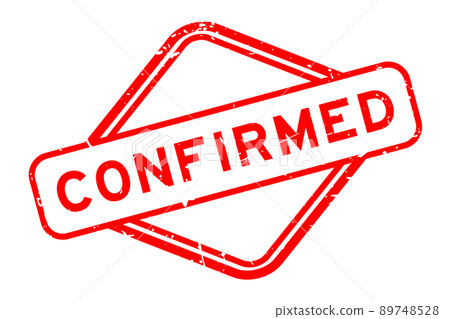 Grunge red confirmed word rubber seal stamp on white background 89748528