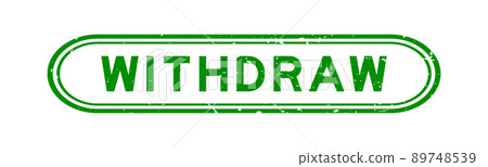 Grunge green withdaw word rubber seal stamp on white background 89748539