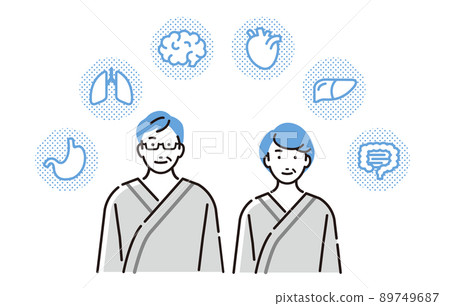 Senior men and women undergoing personal health examinations and human docks 89749687