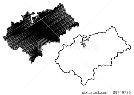 Chikmagalur district (Karnataka State, Republic of India, Mysore Division) map vector illustration, scribble sketch Chikkamagaluru map Chikmagalur district (Karnataka State, Republic of India, Mysore Division) map vector illustration, scribble sketch Chikkamagaluru map 89749786
