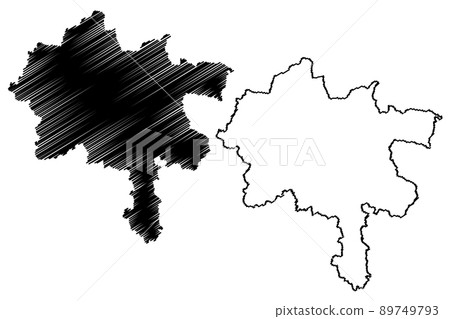 Chatra district (Jharkhand State, Republic of India, North Chotanagpur division) map vector illustration, scribble sketch Chatra map 89749793