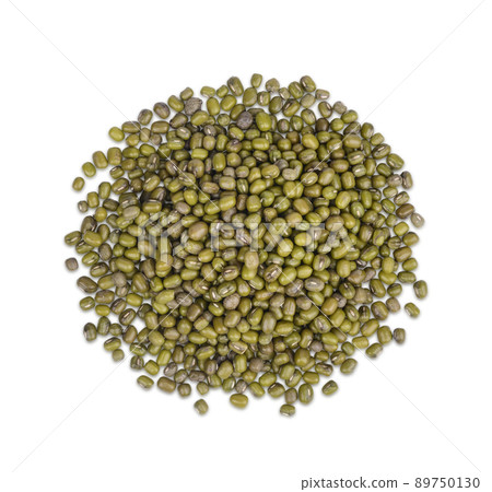 Mung bean seeds isolated on white background. Top view Mung bean seeds isolated on white background. Top view 89750130