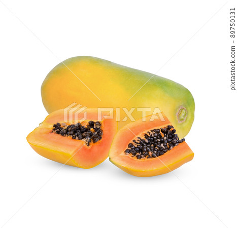 Papaya isolated on white background Papaya isolated on white background 89750131