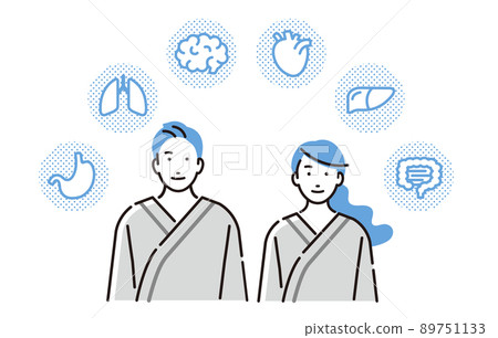 接受個人健康檢查和人體碼頭的男性和女性 接受個人健康檢查和人體碼頭的男性和女性 89751133