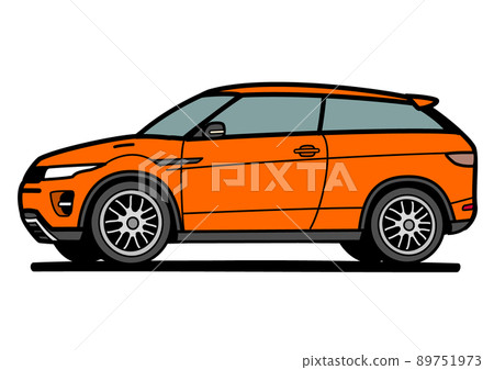 英國 SUV 橙色汽車插圖 89751973