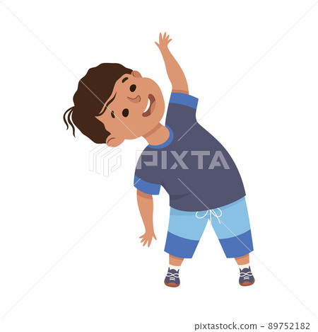 Little Boy Engaged in Physical Education Stretching During Class at School Vector Illustration Little Boy Engaged in Physical Education Stretching During Class at School Vector Illustration 89752182
