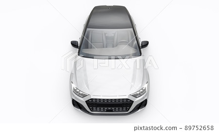 Compact urban premium car in a white hatchback on a white isolated background. 3d illustration 89752658
